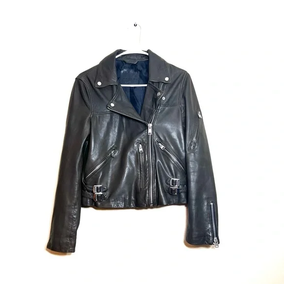 ALLSAINTS Prescott Biker Jacket Khaki Green